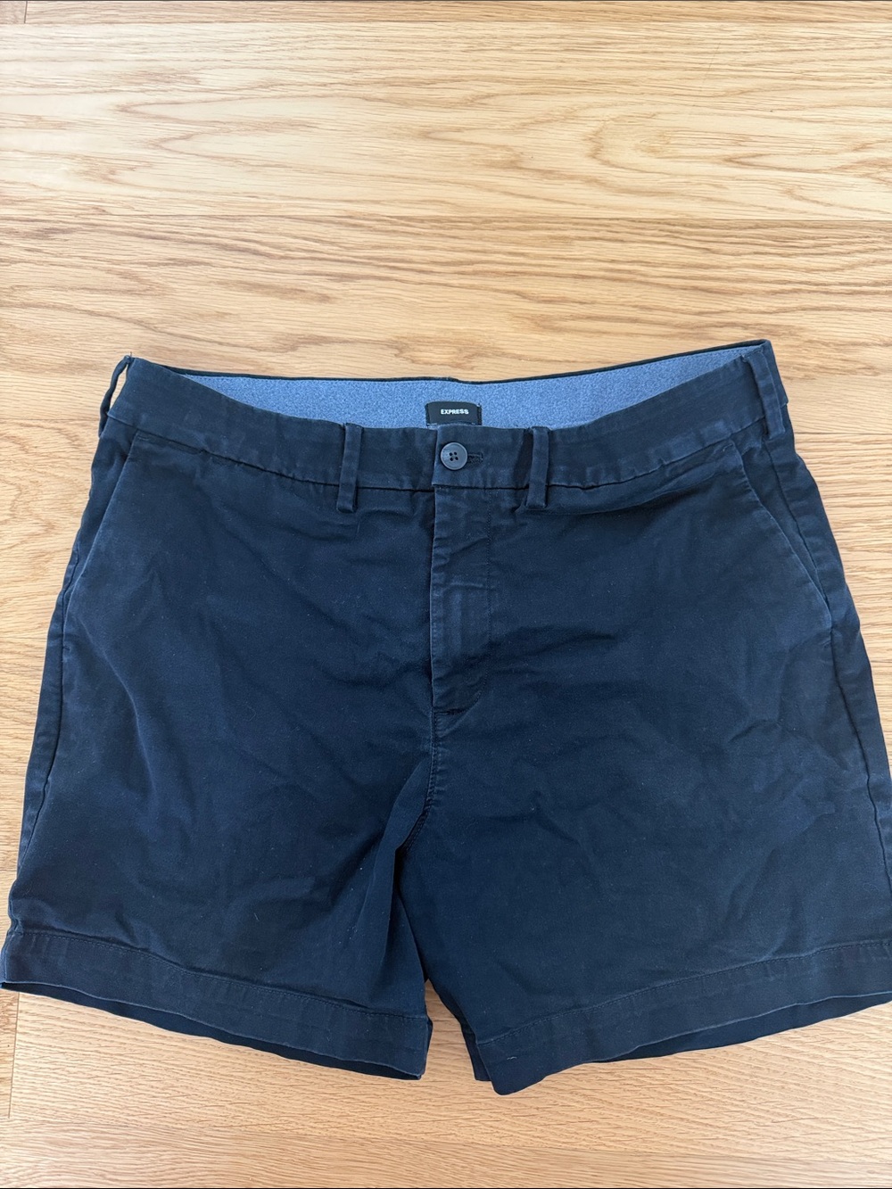 Express Men’s Dark Navy Flat-Front Shorts